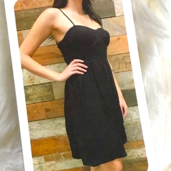 Rewash Black Molded Cup Spaghetti Strap Dress Size XS Sundress LBD - Picture 2 of 7